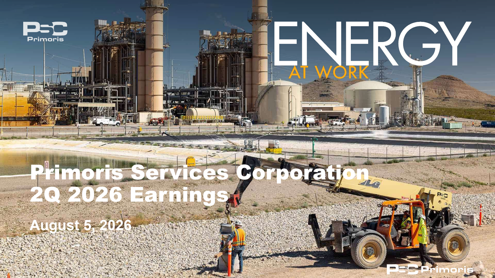 Primoris Services' Q2 2026 Slide Deck