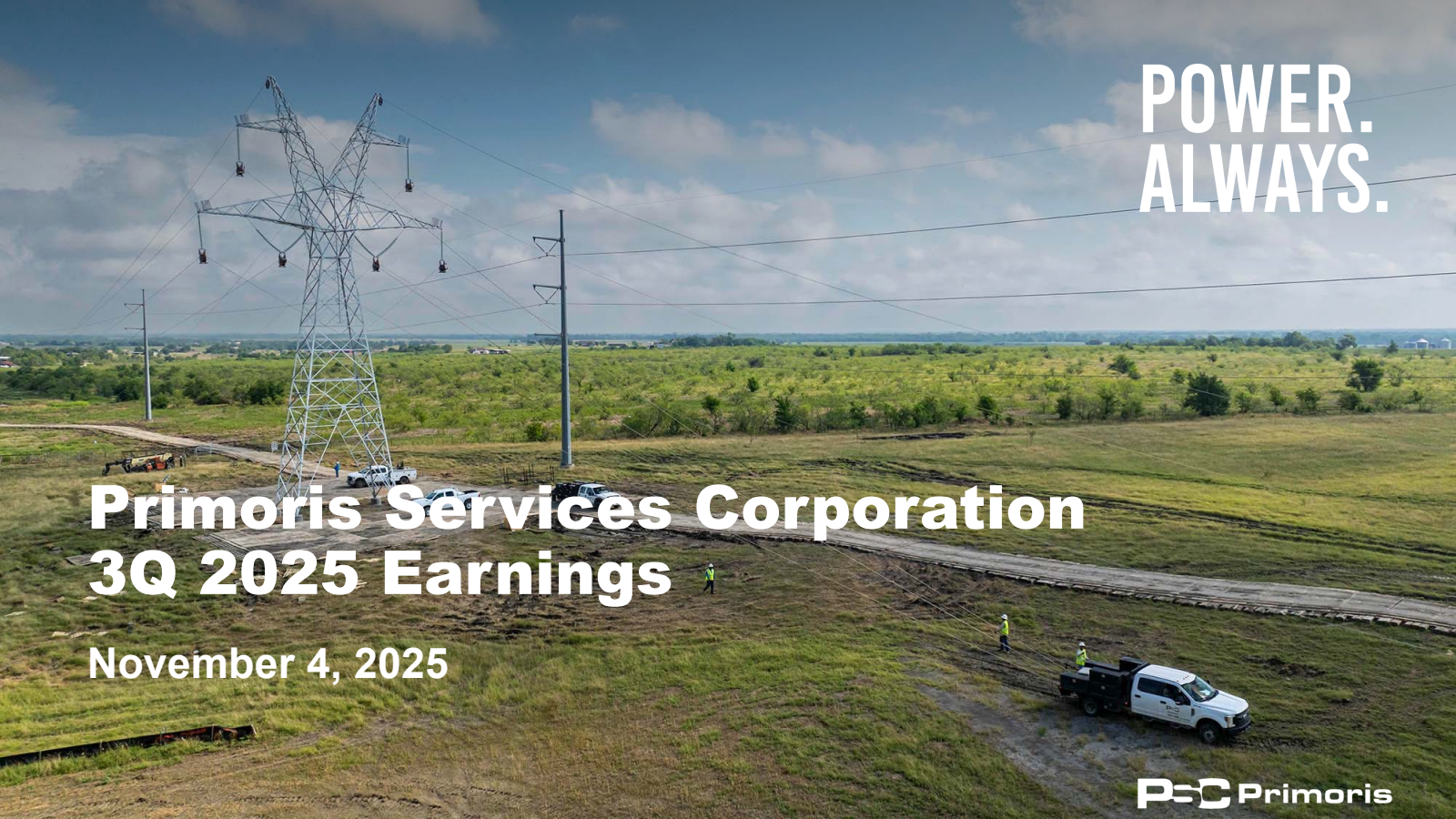 Primoris Services' Q3 2025 Slide Deck