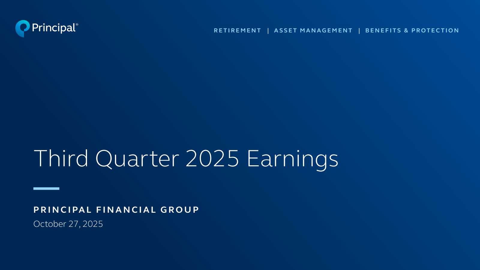 Principal Financial Group's Q3 2025 Slide Deck