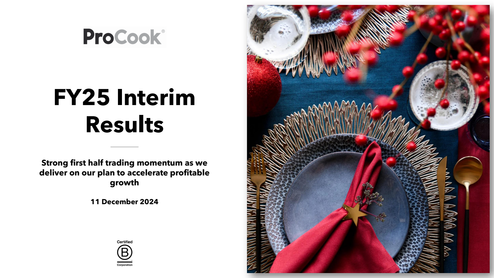 ProCook Group's H1 2025 Slide Deck