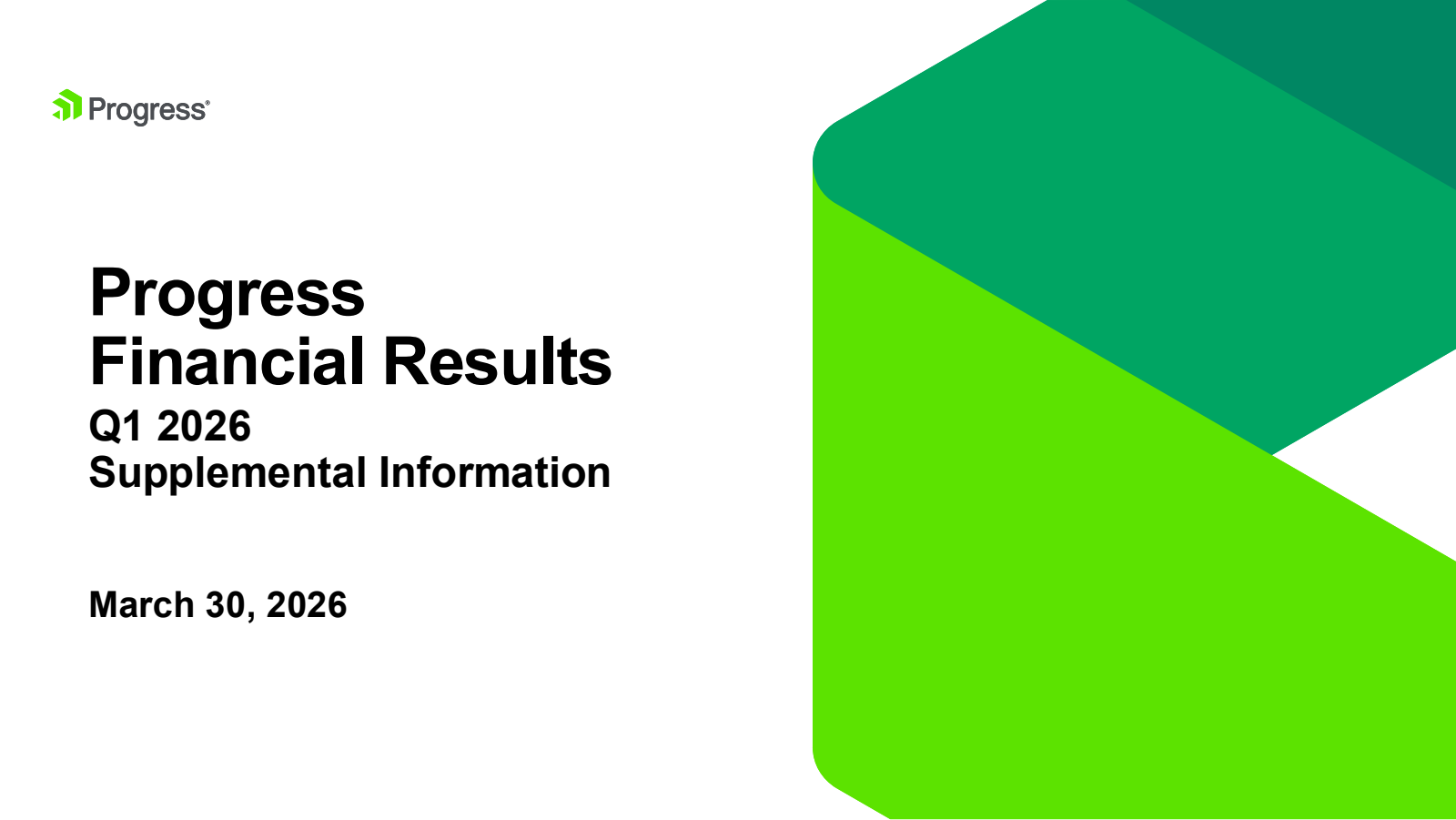 Progress Software's Q1 2026 Slide Deck
