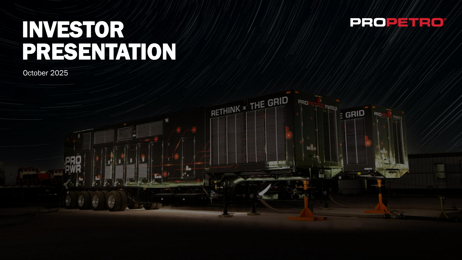 ProPetro's Q3 2025 Slide Deck