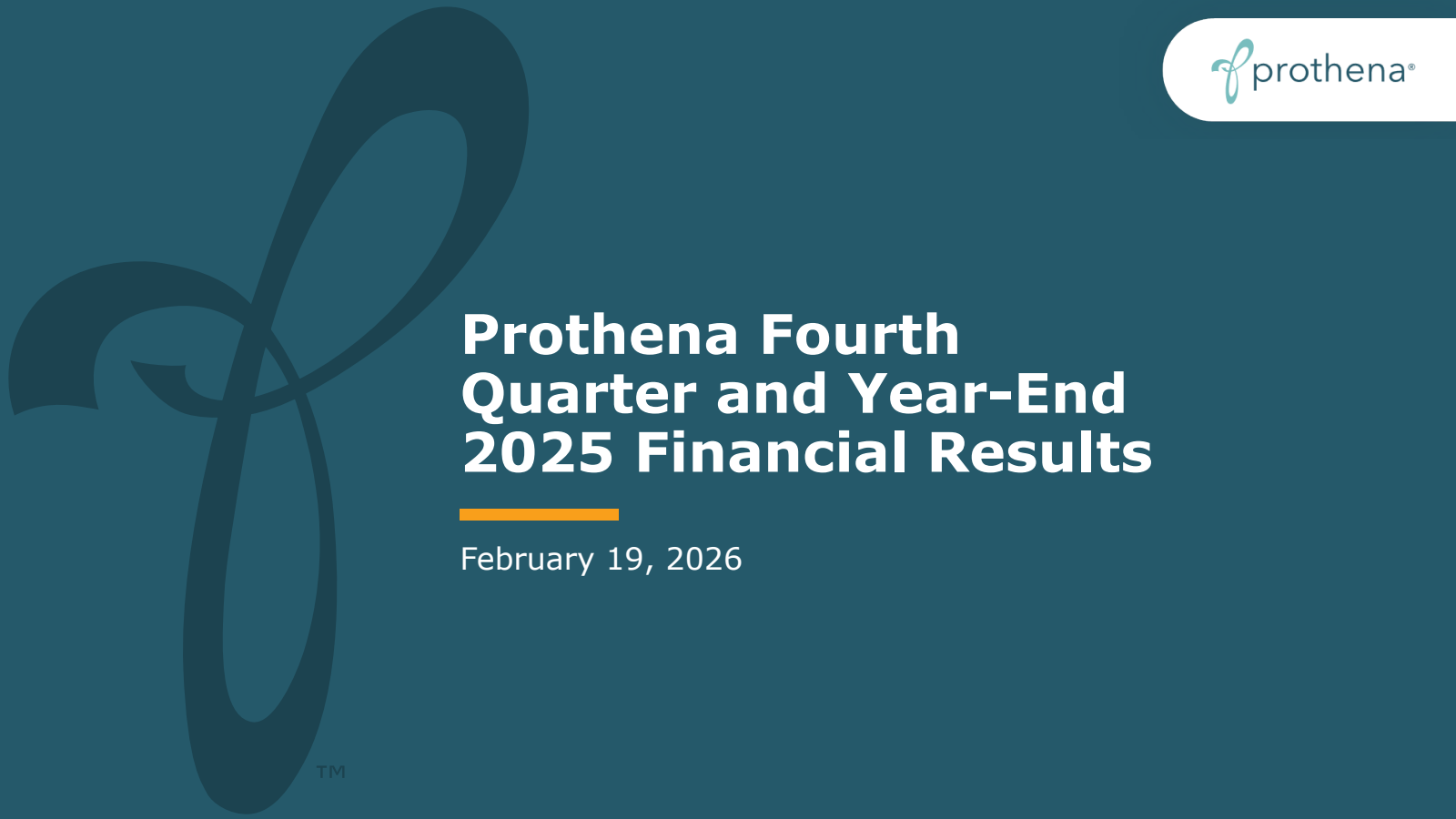 Prothena's Q4 2025 Slide Deck
