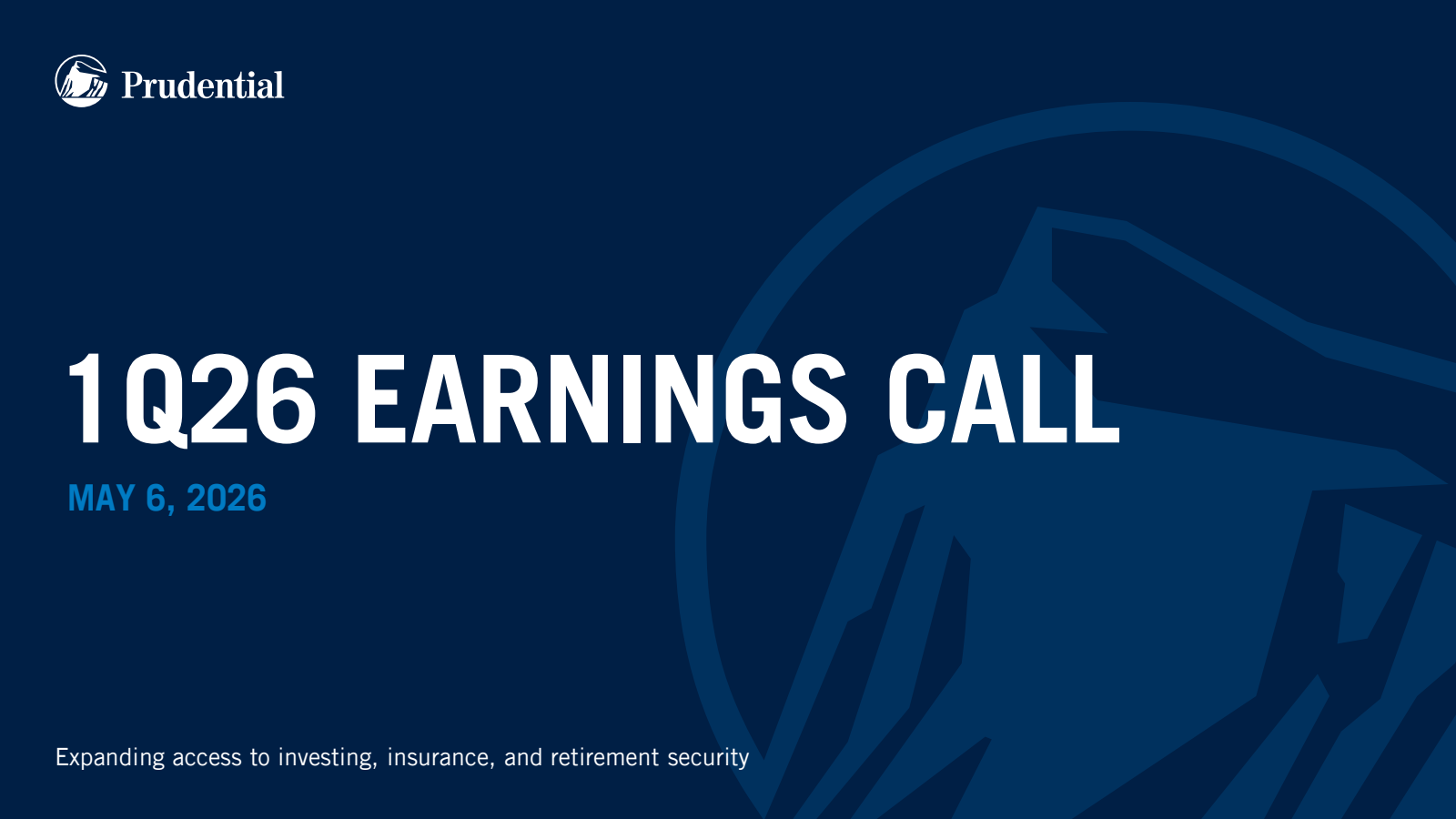 Prudential Financial's Q1 2026 Slide Deck