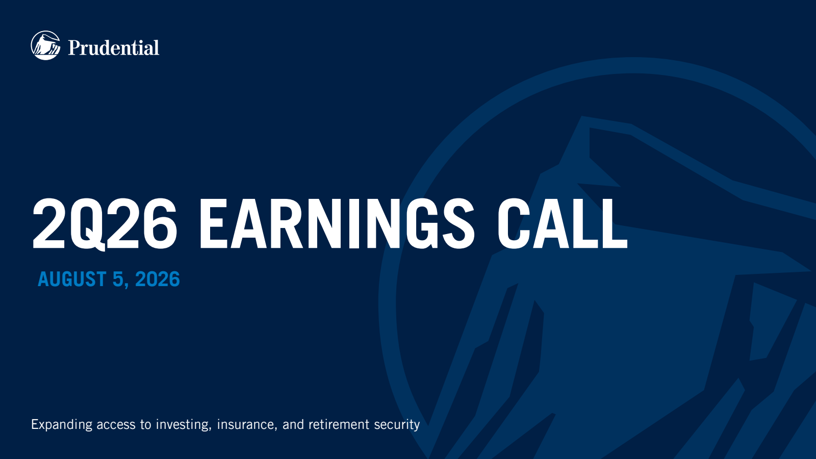 Prudential Financial's Q2 2026 Slide Deck
