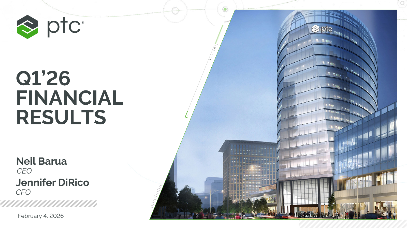 PTC's Q1 2026 Slide Deck