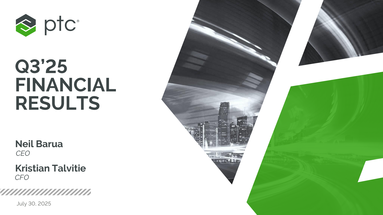 PTC's Q3 2025 Slide Deck