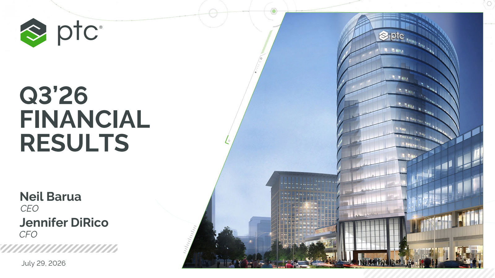 PTC's Q3 2026 Slide Deck