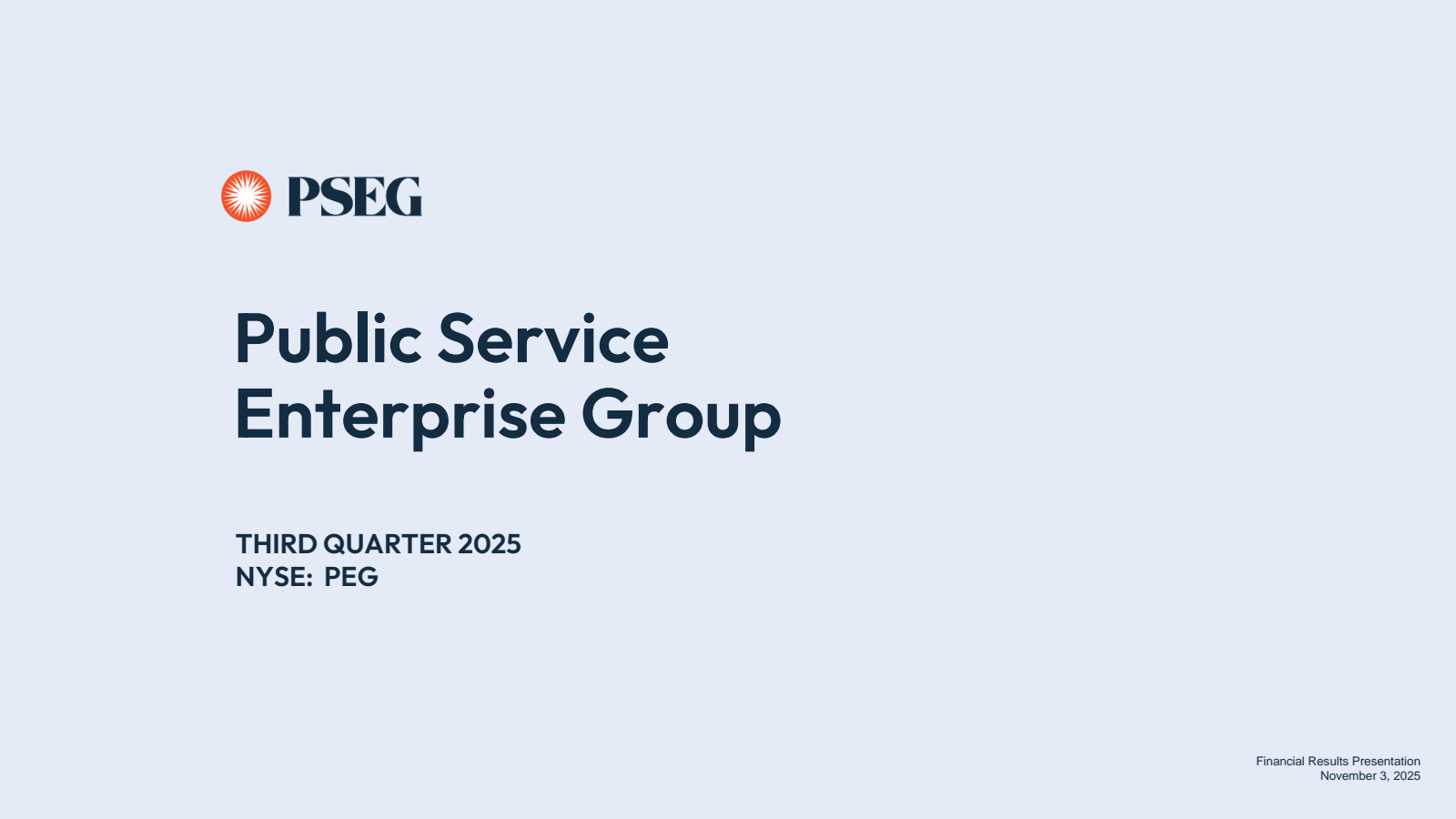 Public Service Enterprise Group's Q3 2025 Slide Deck