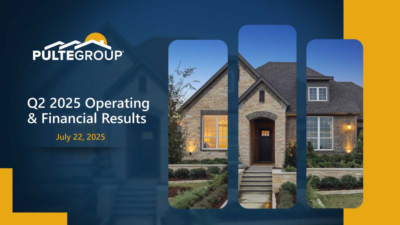 PulteGroup's Q2 2025 Slide Deck