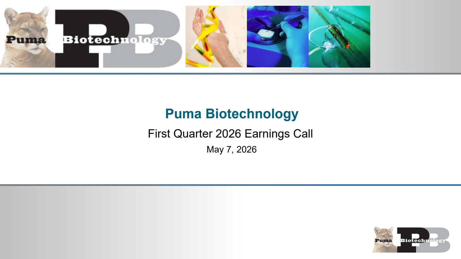 Puma Biotechnology's Q1 2026 Slide Deck