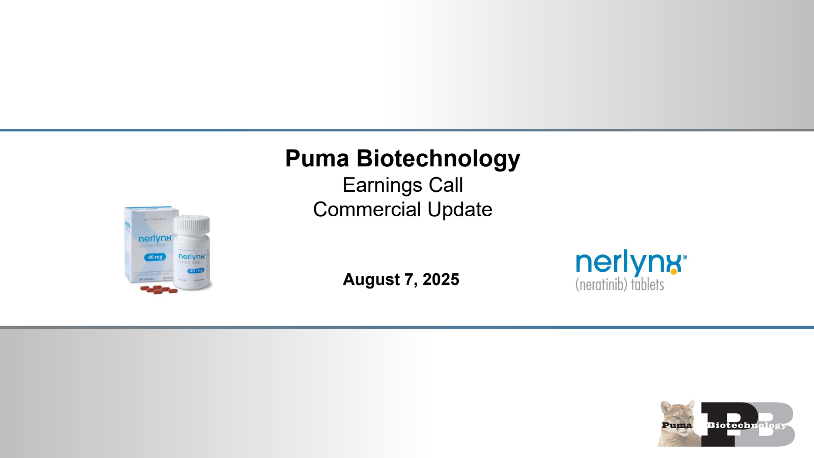 Puma Biotechnology's Q2 2025 Slide Deck