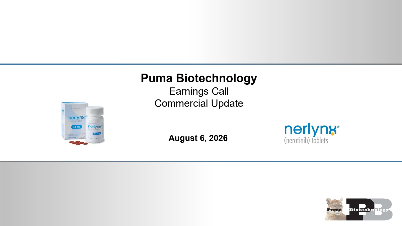 Puma Biotechnology's Q2 2026 Slide Deck