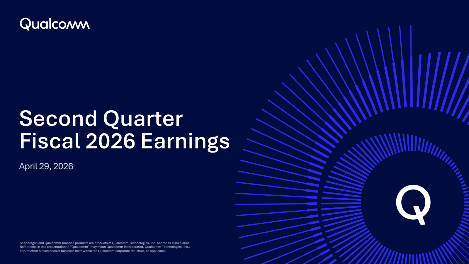 Qualcomm's Q2 2026 Slide Deck