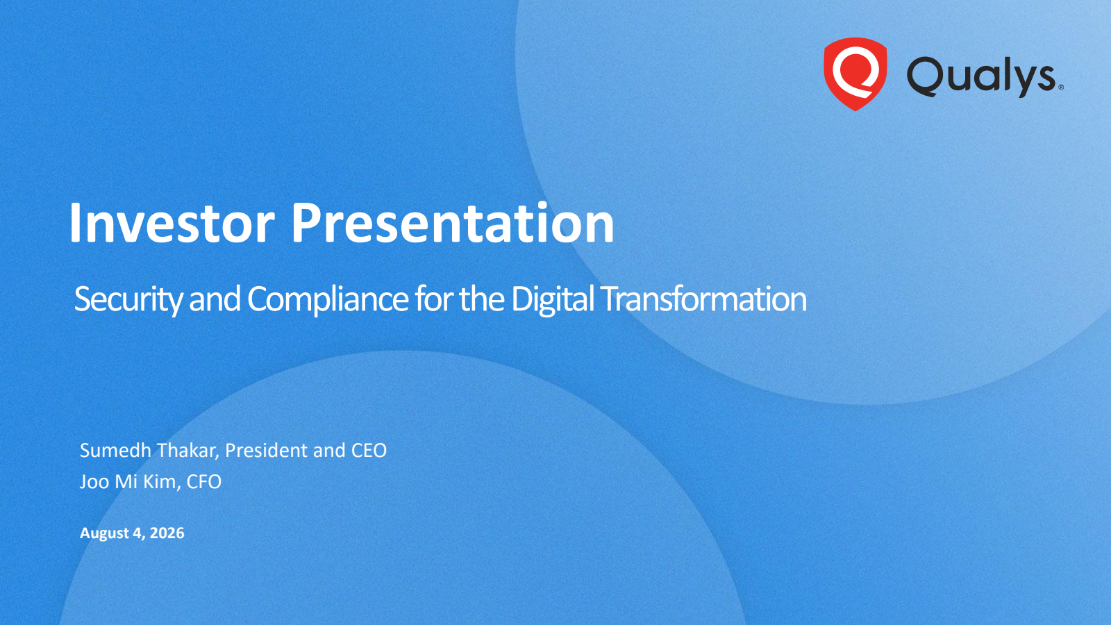 Qualys' Q2 2026 Slide Deck