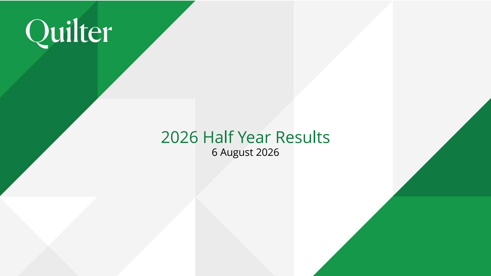 Quilter's H1 2026 Slide Deck