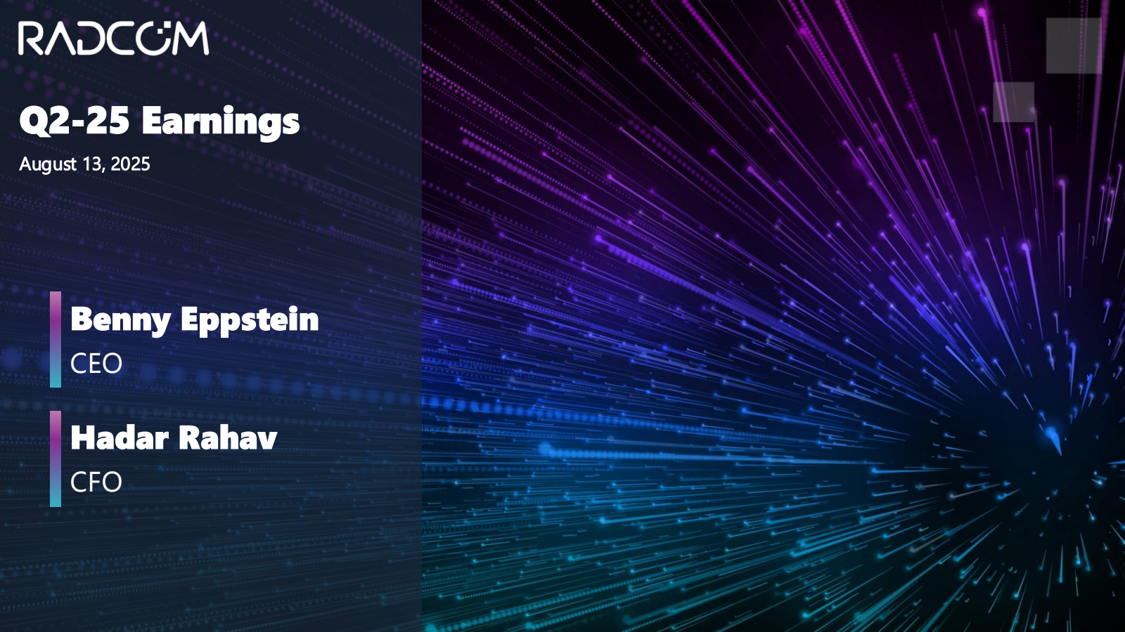 Radcom's Q2 2025 Slide Deck