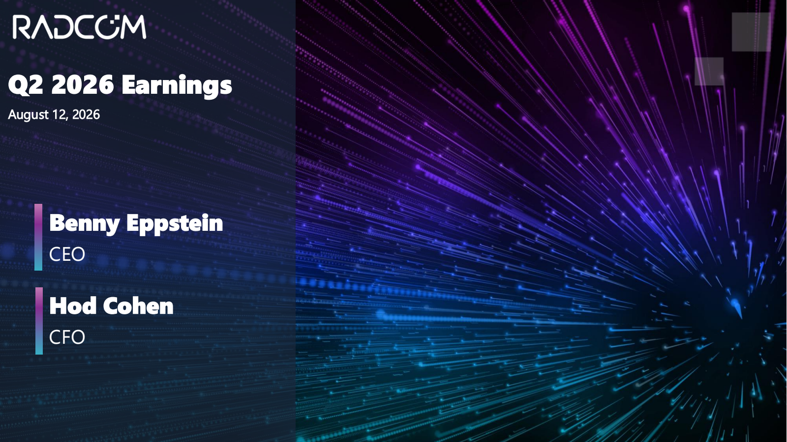 Radcom's Q2 2026 Slide Deck