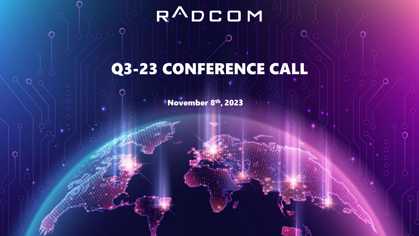 RADCOM's Q3 2023 Slide Deck