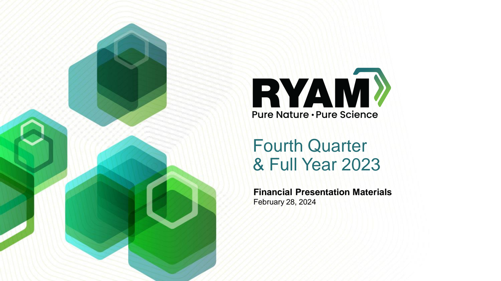 Rayonier Advanced Materials' Q4 2023 Slide Deck