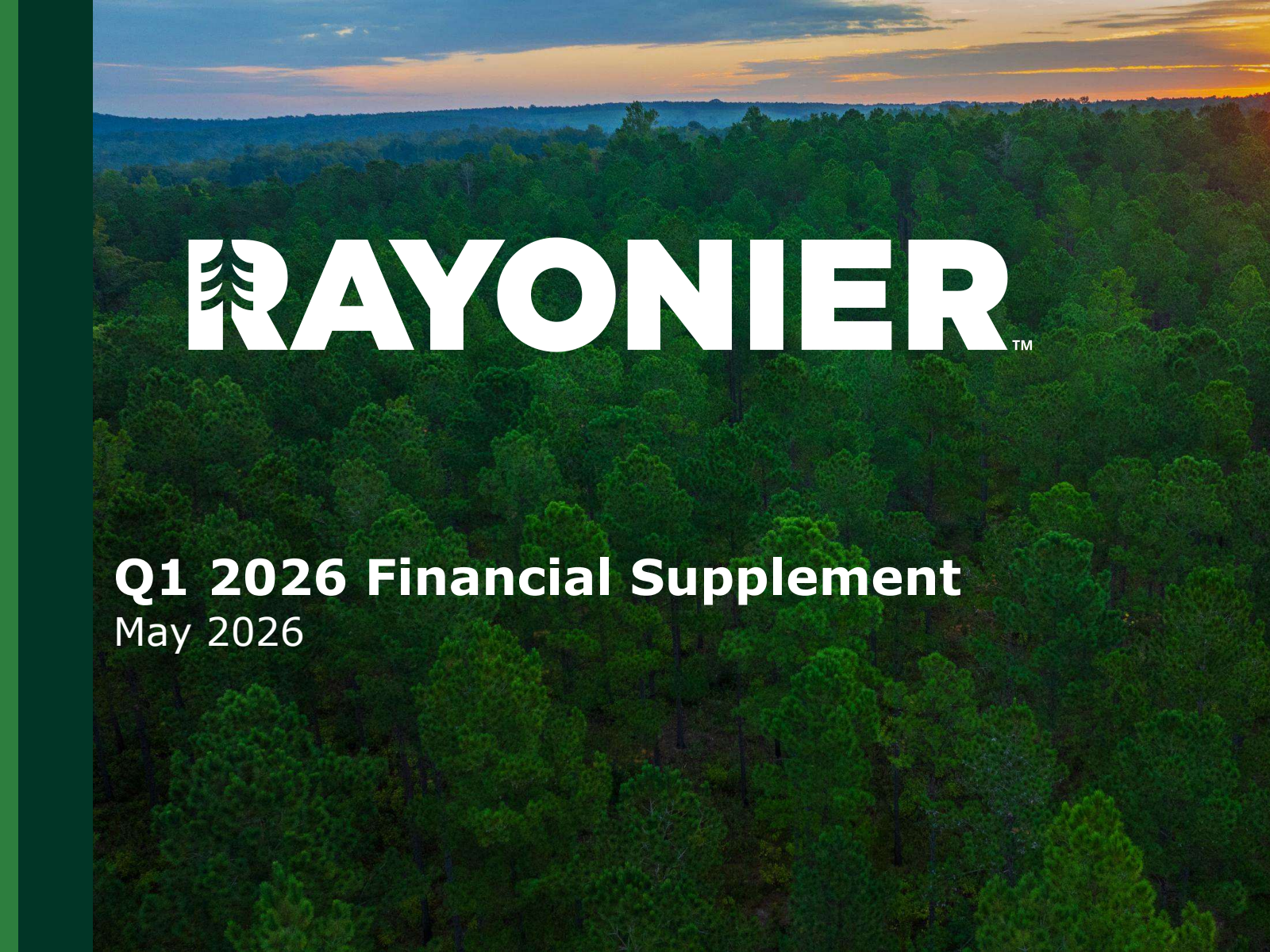 Rayonier's Q1 2026 Slide Deck