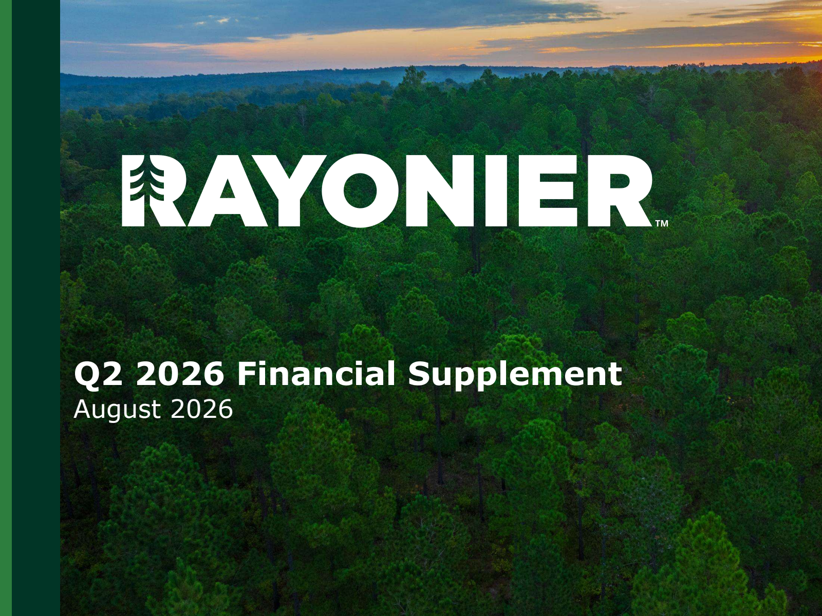 Rayonier's Q2 2026 Slide Deck