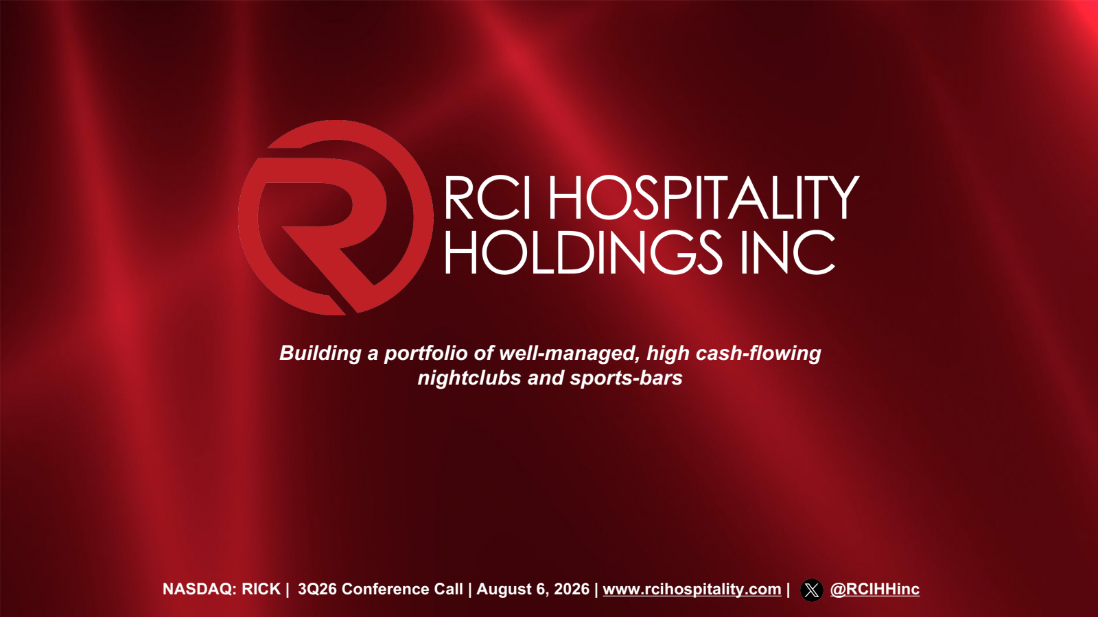 RCI Hospitality's Q3 2026 Slide Deck