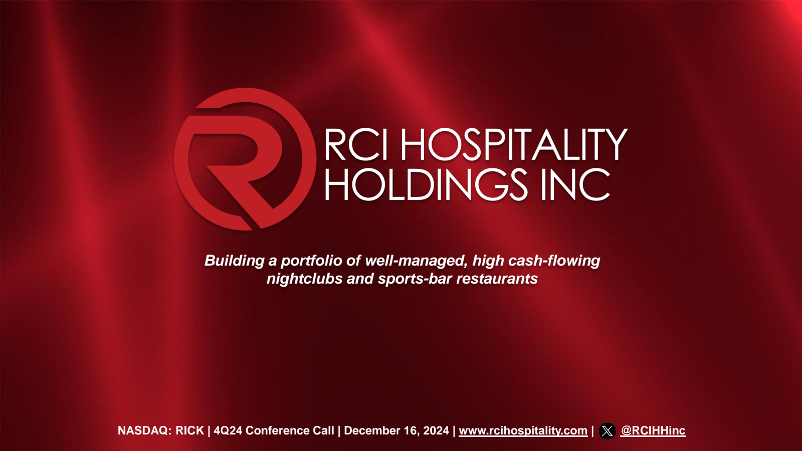 RCI Hospitality's Q4 2024 Slide Deck