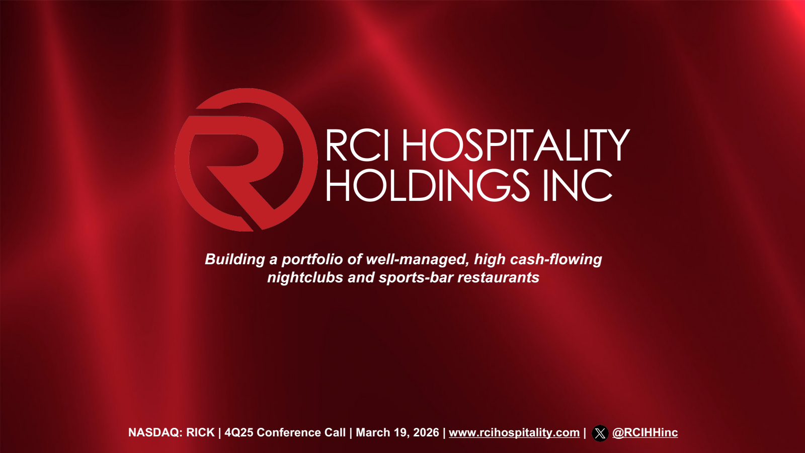 RCI Hospitality's Q4 2025 Slide Deck