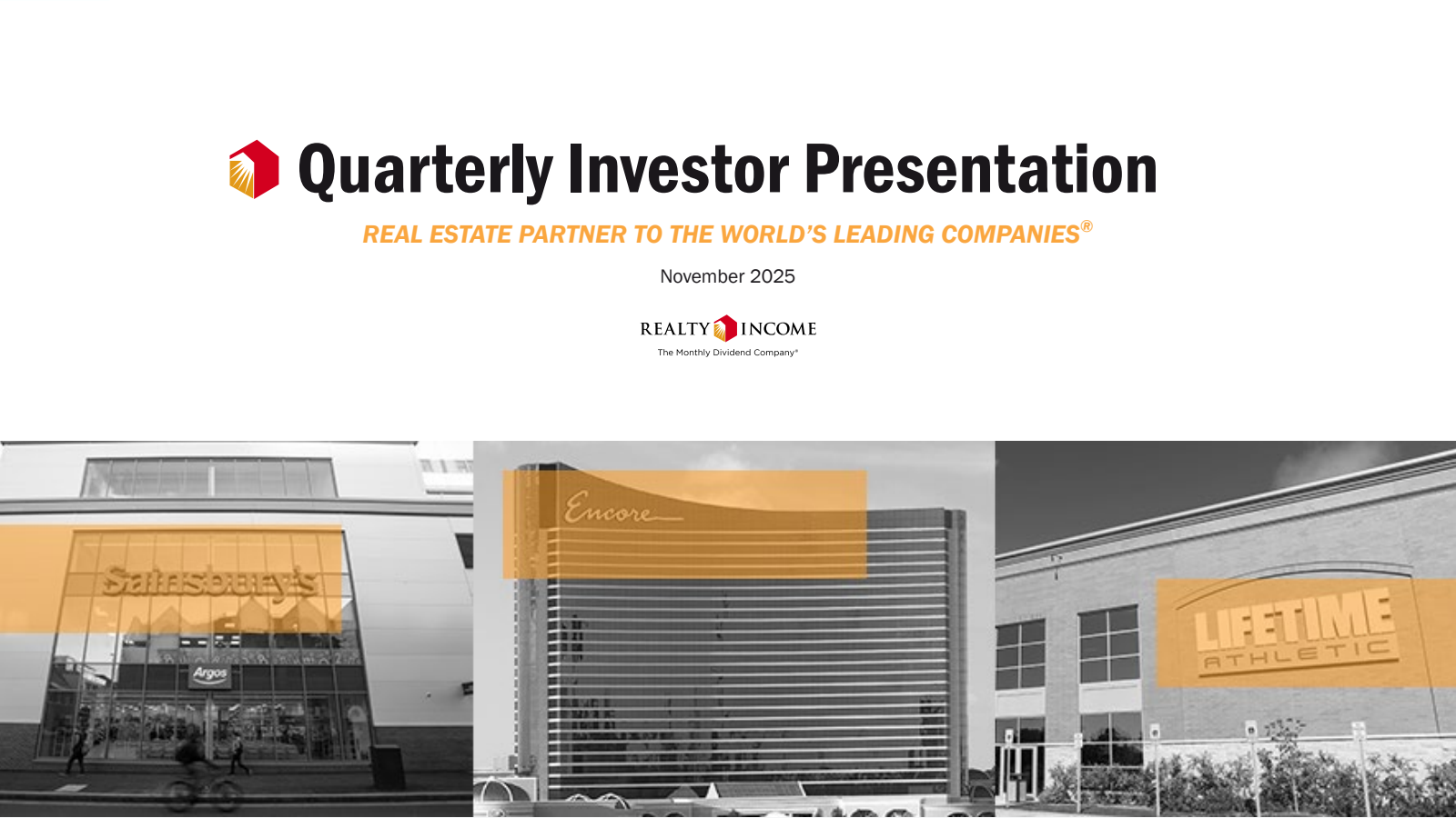 Realty Income's Q3 2025 Slide Deck