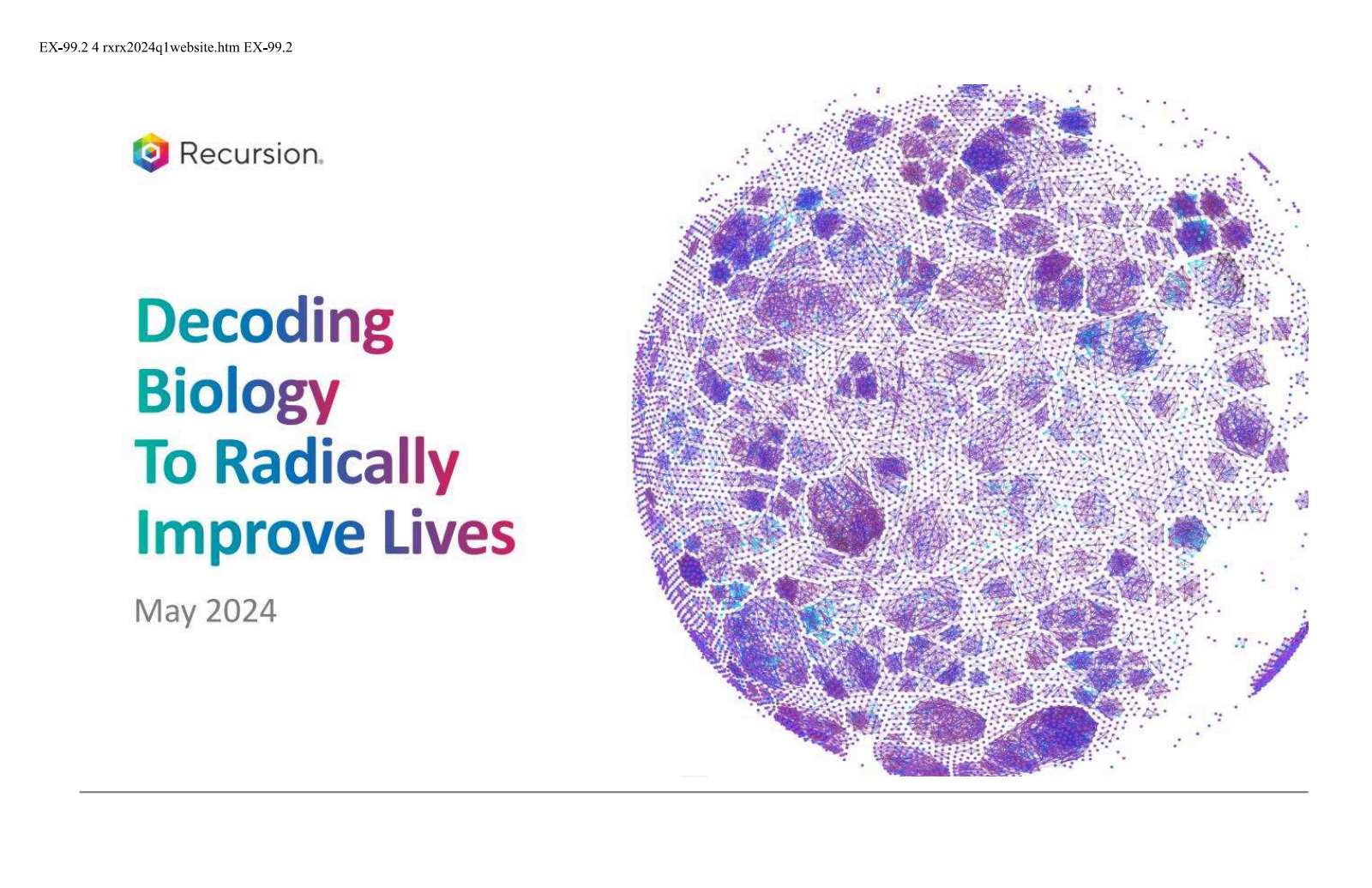 Recursion Pharmaceuticals' Q1 2024 Slide Deck