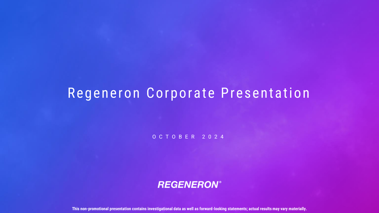 Regeneron Pharmaceuticals' Q3 2024 Slide Deck