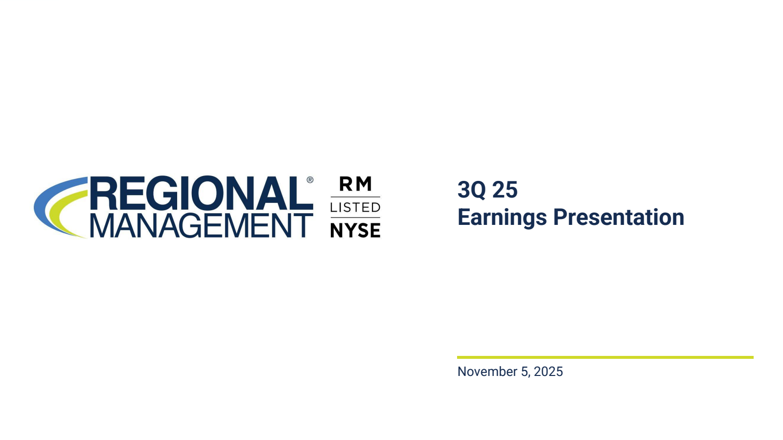 Regional Management's Q3 2025 Slide Deck