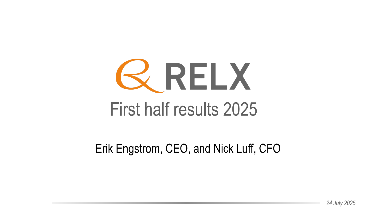 Relx's H1 2025 Slide Deck