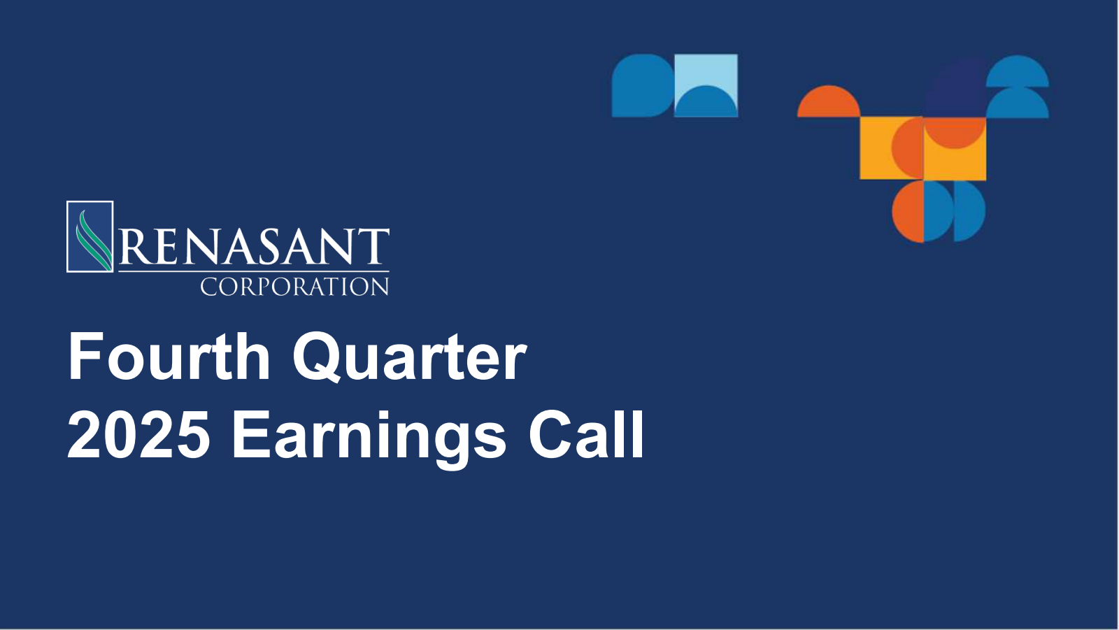 Renasant's Q4 2025 Slide Deck