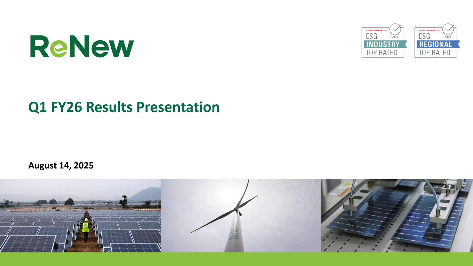 ReNew Energy Global's Q1 2026 Slide Deck