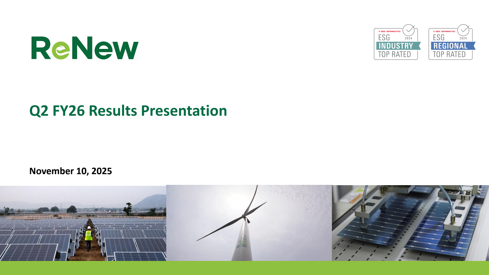 ReNew Energy Global's Q2 2026 Slide Deck