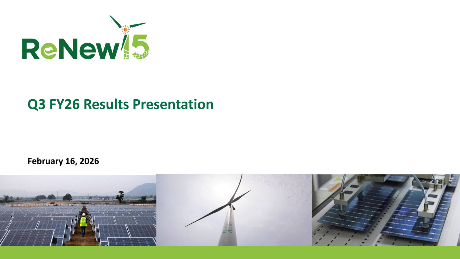ReNew Energy Global's Q3 2026 Slide Deck