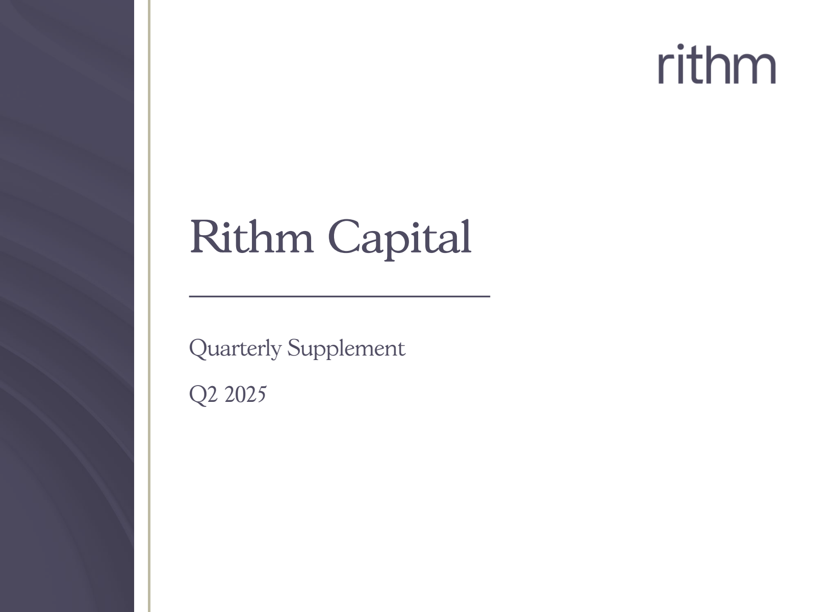 Rithm Capital's Q2 2025 Slide Deck