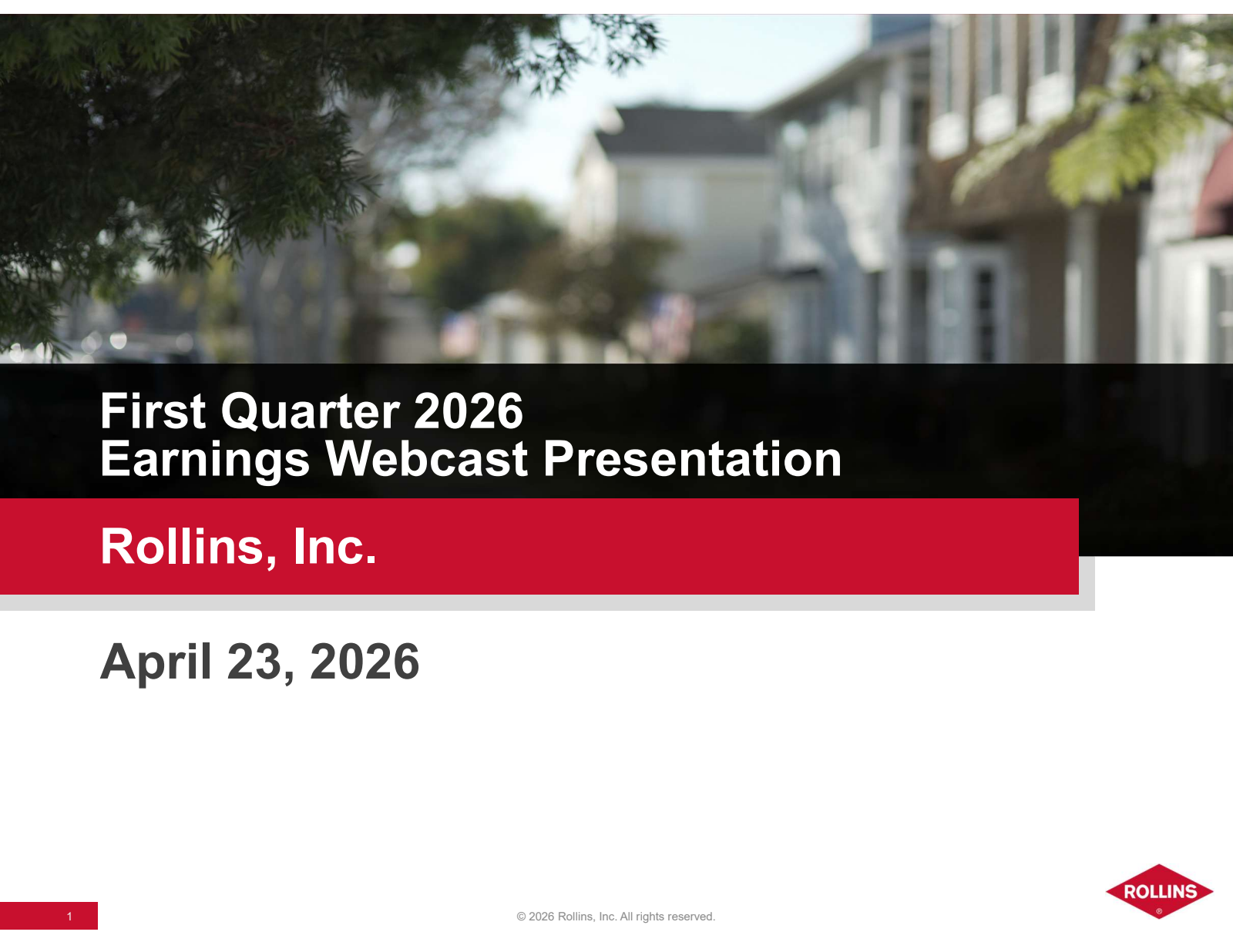 Rollins' Q1 2026 Slide Deck