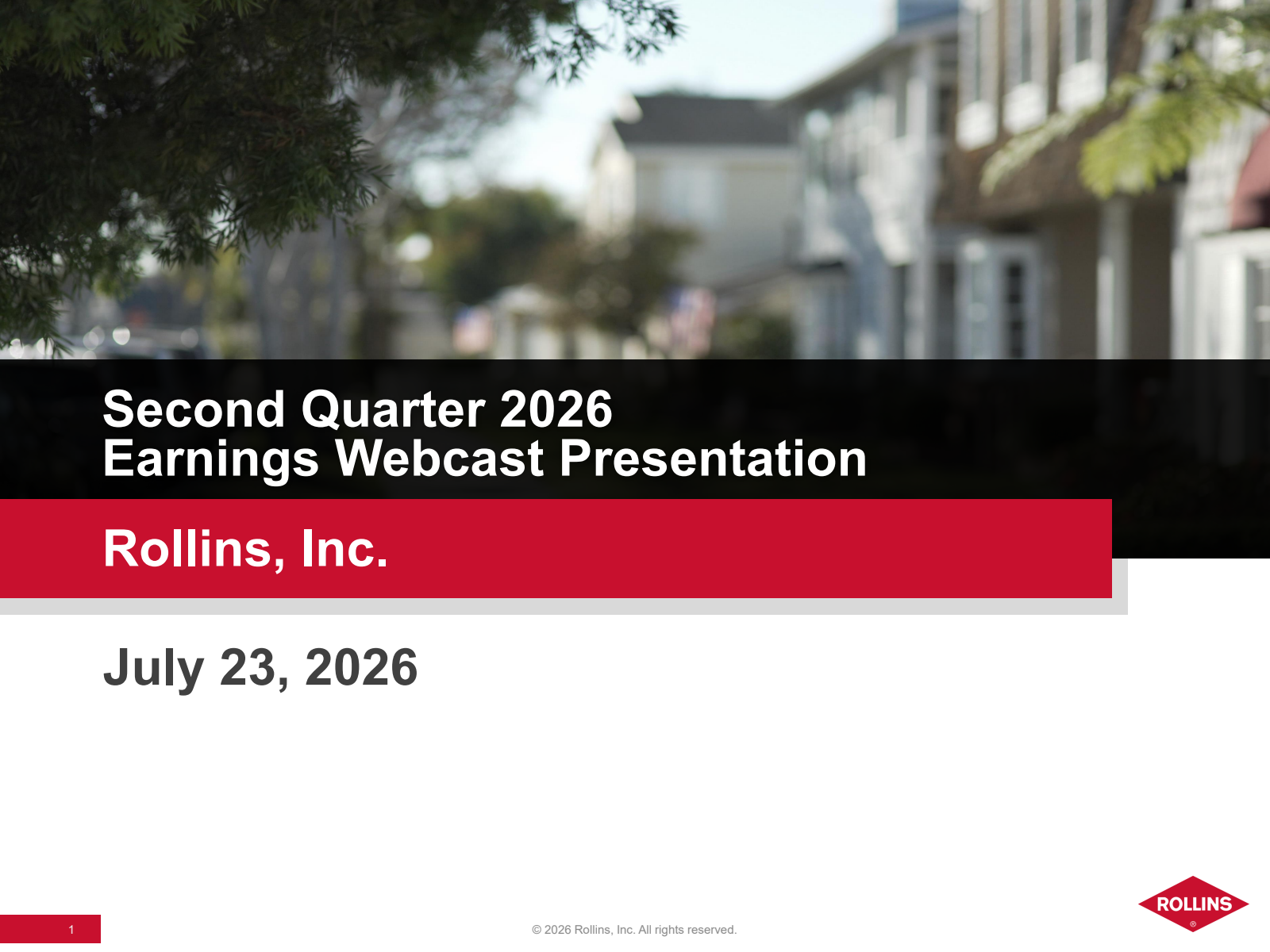 Rollins' Q2 2026 Slide Deck