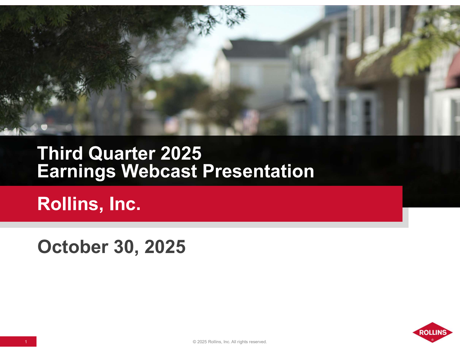 Rollins' Q3 2025 Slide Deck