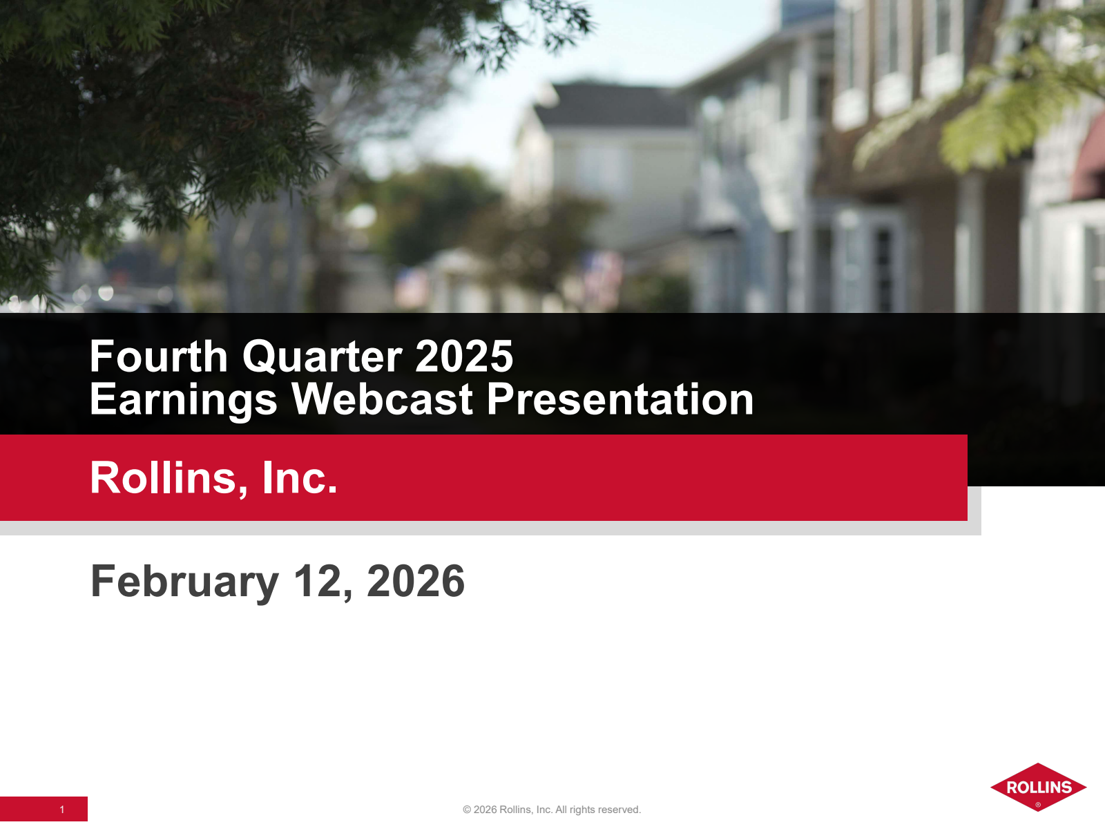 Rollins' Q4 2025 Slide Deck