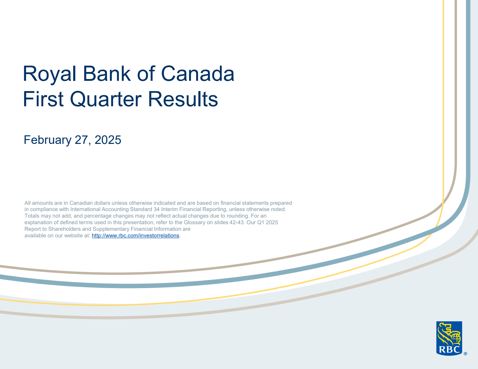 Royal Bank Of Canada's Q1 2025 Slide Deck