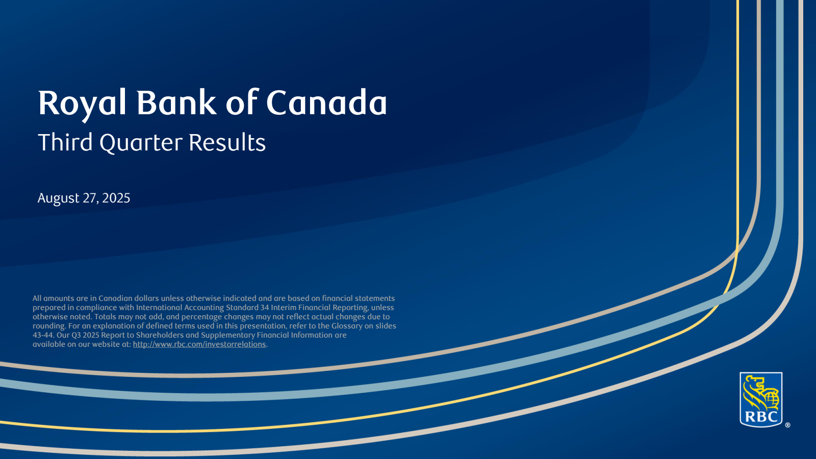 Royal Bank Of Canada's Q3 2025 Slide Deck