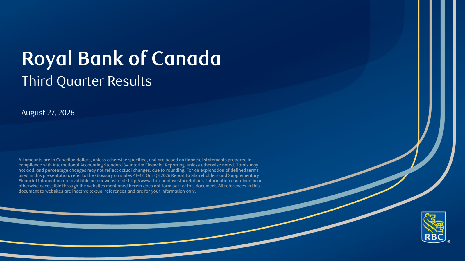 Royal Bank Of Canada's Q3 2026 Slide Deck