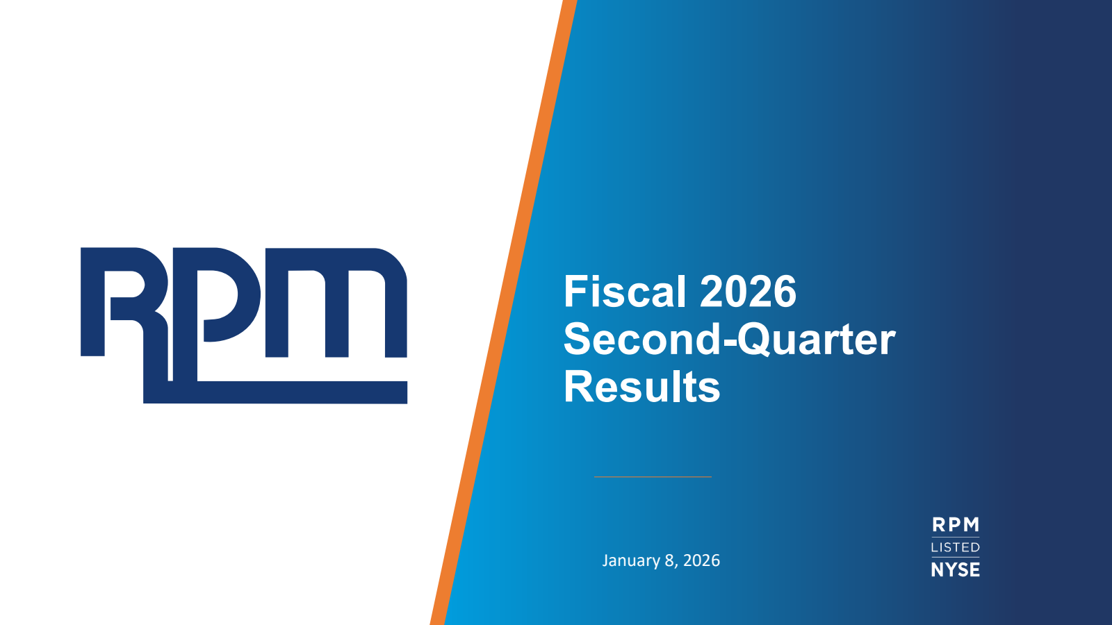 RPM International's Q2 2026 Slide Deck