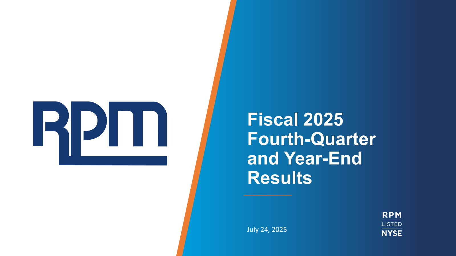 RPM International's Q4 2025 Slide Deck