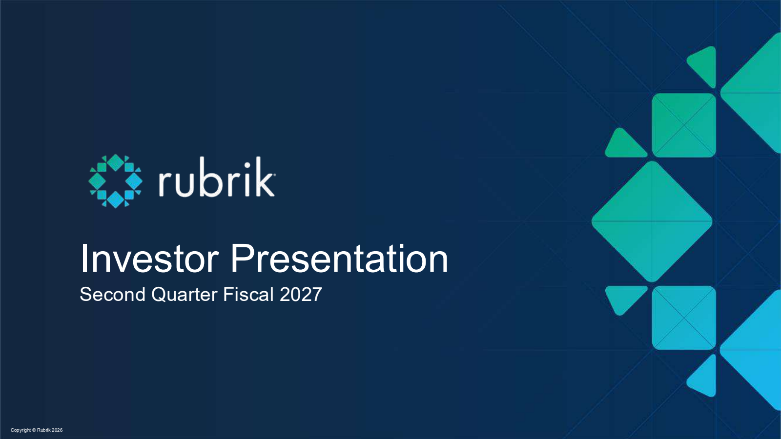 Rubrik's Q2 2027 Slide Deck
