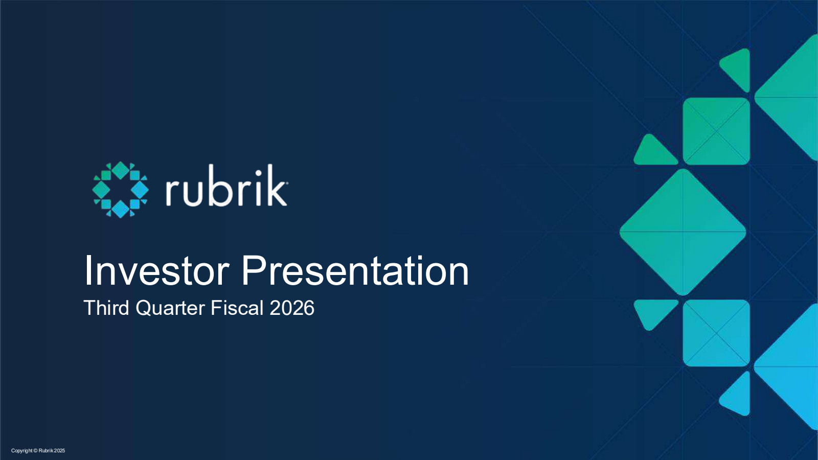 Rubrik's Q3 2026 Slide Deck